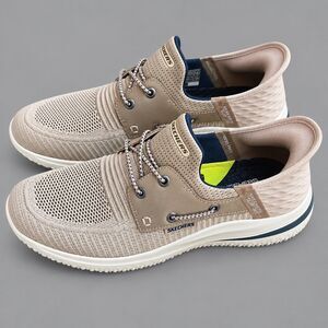 Skechers Slip Ins Delson 3.0 Roth Mens Size 9.5 US Taupe Beige Shoes 210606